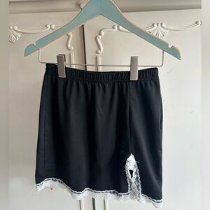 Black Skirt with Lace Trim